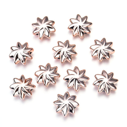 UV Plating Flower Acrylic Beads 20mm Metallic Finish 10pcs 12