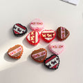 Lace Heart Acrylic Beads 27mm Puppy Pattern Mixed Colors 50pcs 6