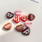 Lace Heart Acrylic Beads 27mm Puppy Pattern Mixed Colors 50pcs 6