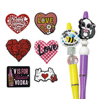 Silicone Focal Beads Valentine Roses Heart Shaped 20pcs 5