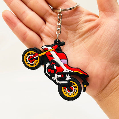PVC Motorcycle Keychain Trendy Vibrant Colors Urban Style 2