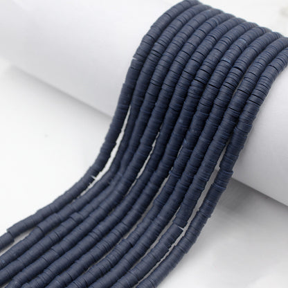 Flat Clay Beads 6mm Solid Color Polymer Spacer Discs 10strands 31