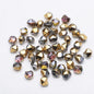 Faceted Four Sided Glass Beads 8mm Electroplated Colorful 50pcs 9