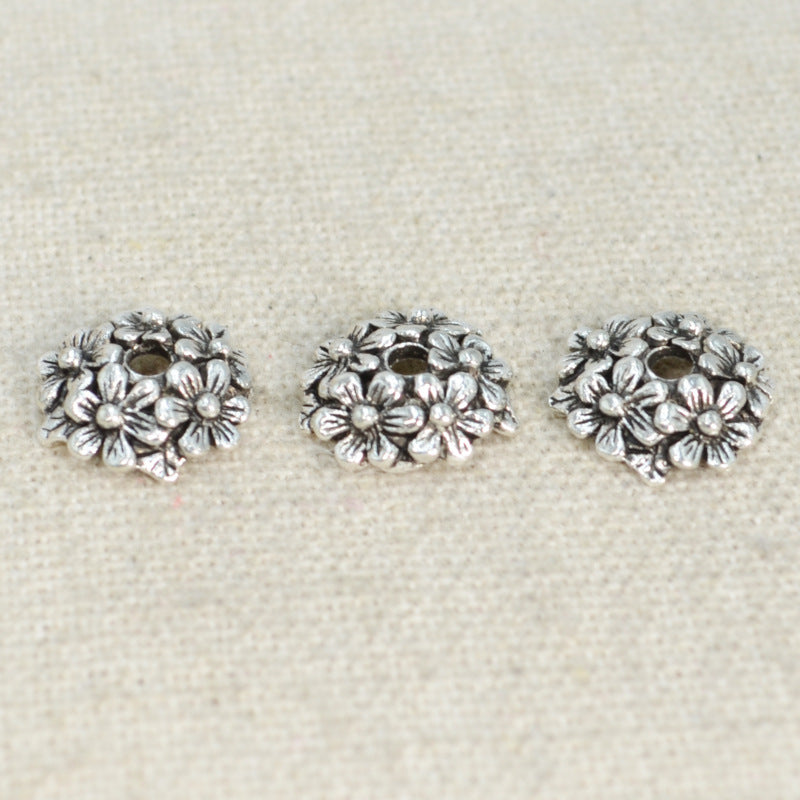 Alloy Flower Bead Caps 12mm Antique Silver Cluster 100pcs 2