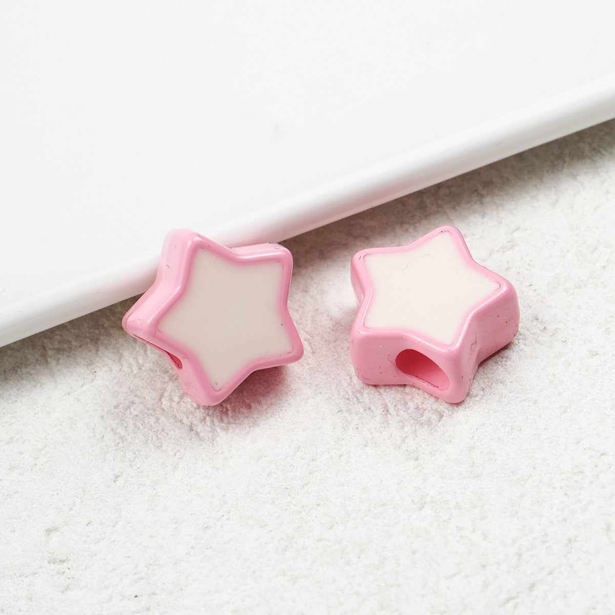 Painted Star Acrylic Beads 16mm Two-Color Enamel Glossy 20pcs 5