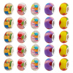 Resin Spacer Beads 14mm Rainbow Pattern 40pcs