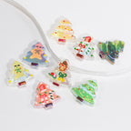 Doodle Christmas Tree Acrylic Beads 20mm Colorful Mixed 10pcs 3