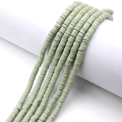 Flat Clay Beads 6mm Solid Color Polymer Spacer Beads 10strands 15