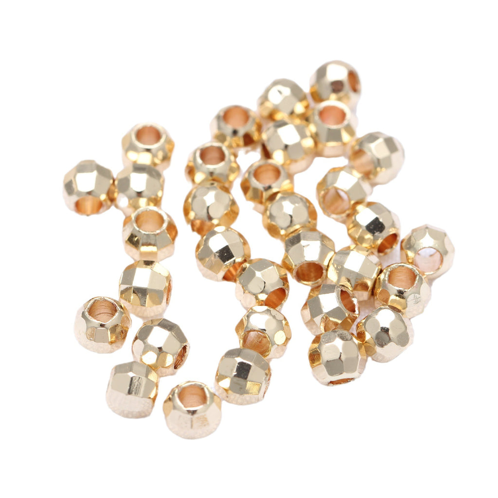 Brass Faceted Round Metal Beads 3-6mm Jewel Tone Sparkle 100pcs 5