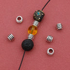 Tube Metal Beads 7mm Threaded Tibetan Large Hole Alloy 100pcs 2
