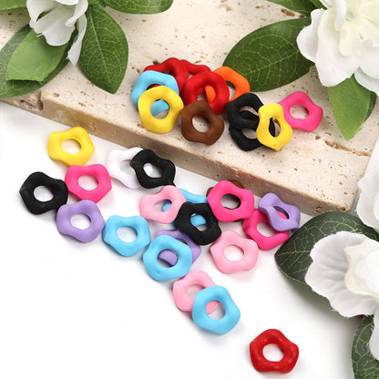 Acrylic Wave Spacer Beads 16mm Macaron Colored Large Hole 100pcs 4