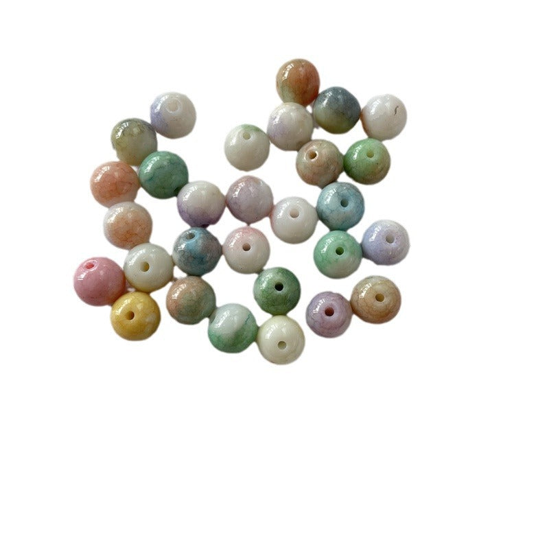 Crackle Round Glass Beads 10mm Imitation Porcelain Pastel Colors 120pcs 4