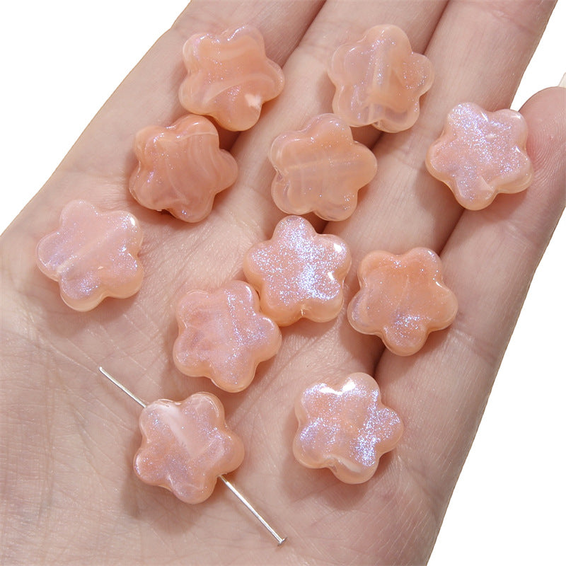 Pearl Flower Acrylic Beads 15mm Pastel Colors 20pcs 7