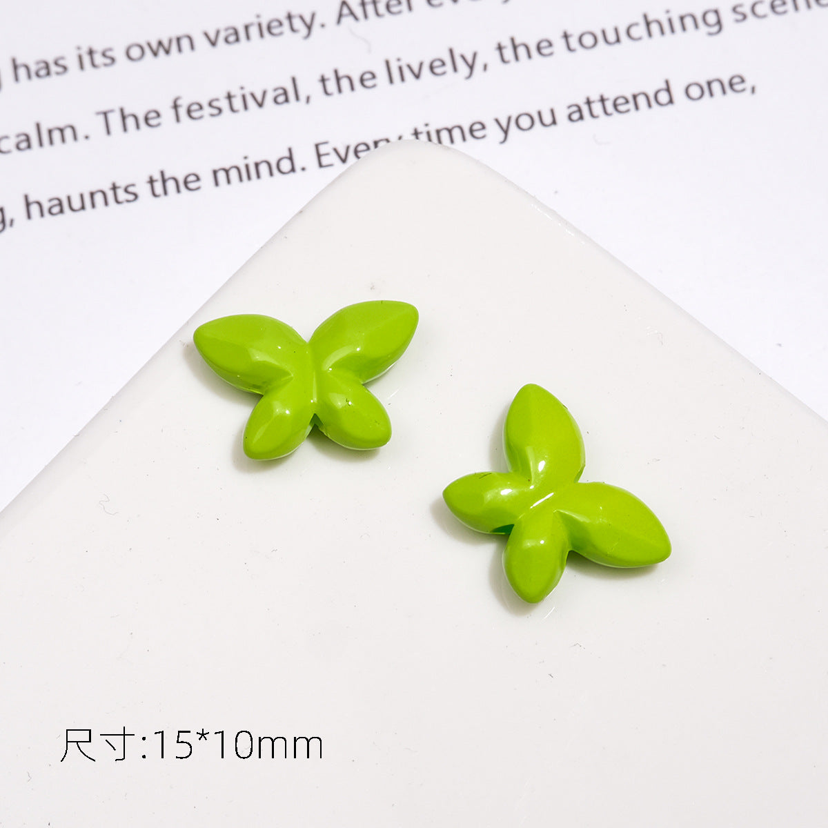 Baking Painted Faceted Butterfly Acrylic Beads 10mm Glossy Rainbow 50pcs 12