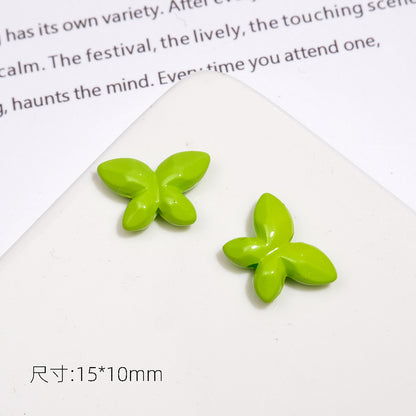Baking Painted Faceted Butterfly Acrylic Beads 10mm Glossy Rainbow 50pcs 12