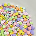 Heart Metal Beads 5mm Baking Painted Colorful Flat 50pcs 2