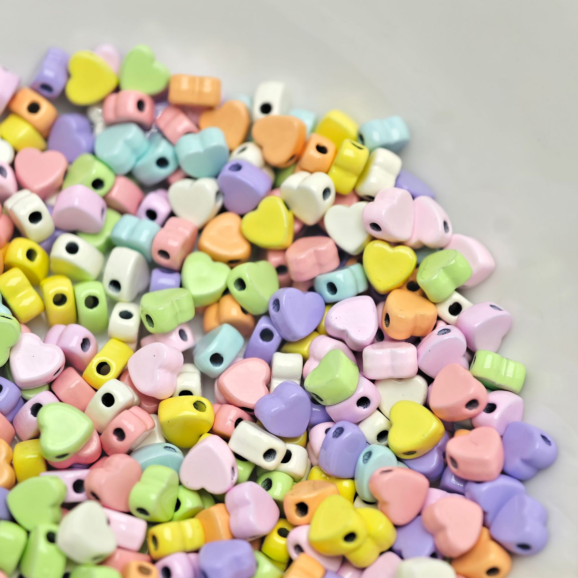 Heart Metal Beads 5mm Baking Painted Colorful Flat 50pcs 2