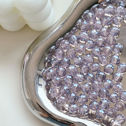 Vintage Faceted Round Glass Beads 8mm Iridescent 50pcs 16