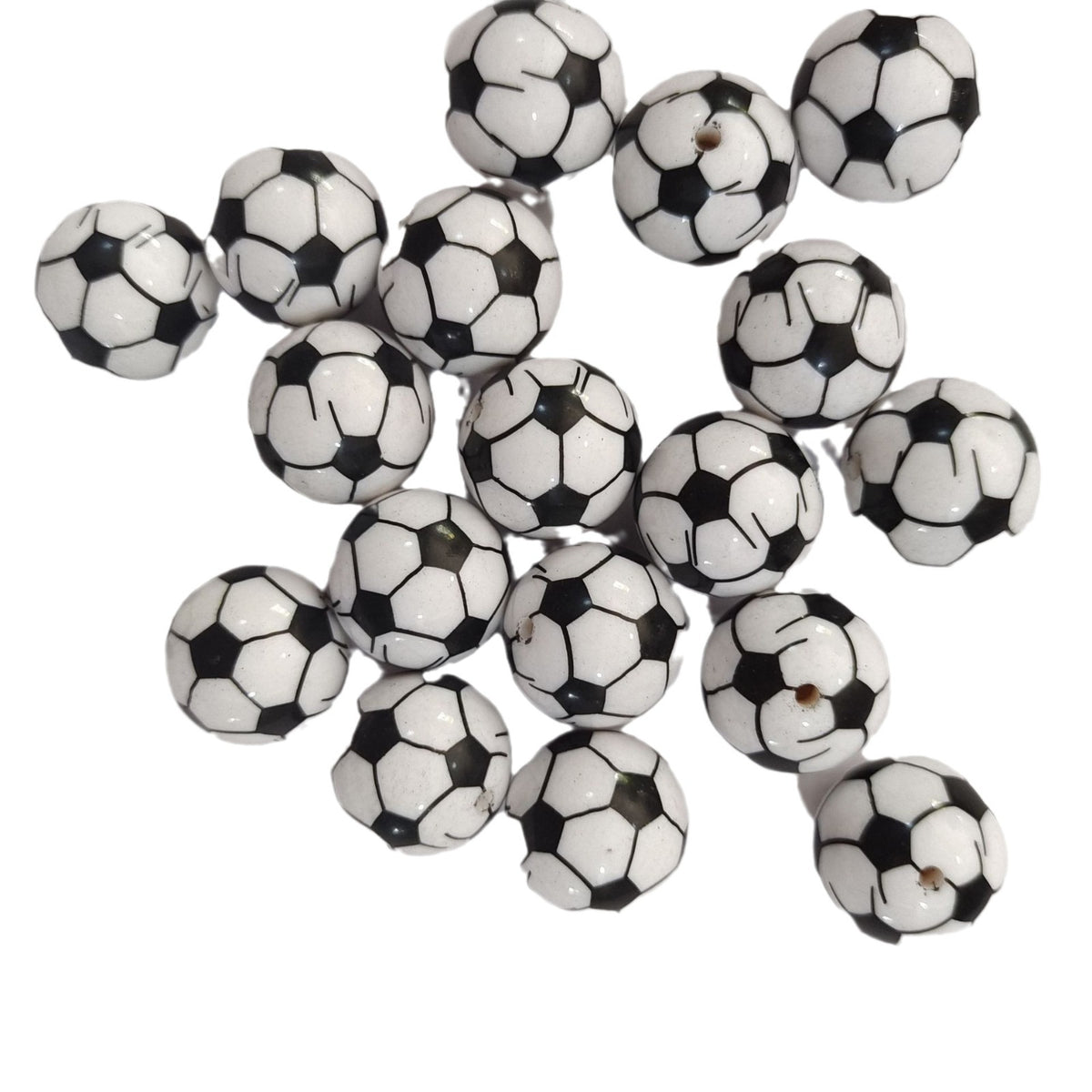 Sports Bubblegum Beads 20mm Football Pattern Acrylic 10pcs 4