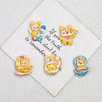 Plating Cute Corgi Resin Beads Glossy Honey Tone 10pcs 3