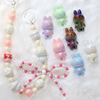 Plating 3D Labub Standing Pose Acrylic Beads 34mm Glossy Mixed 20pcs 4