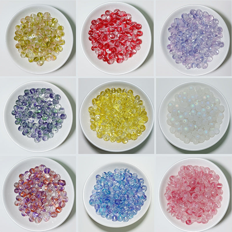 Czech Glass Beads Round 8mm Glossy Translucent Mix 100pcs