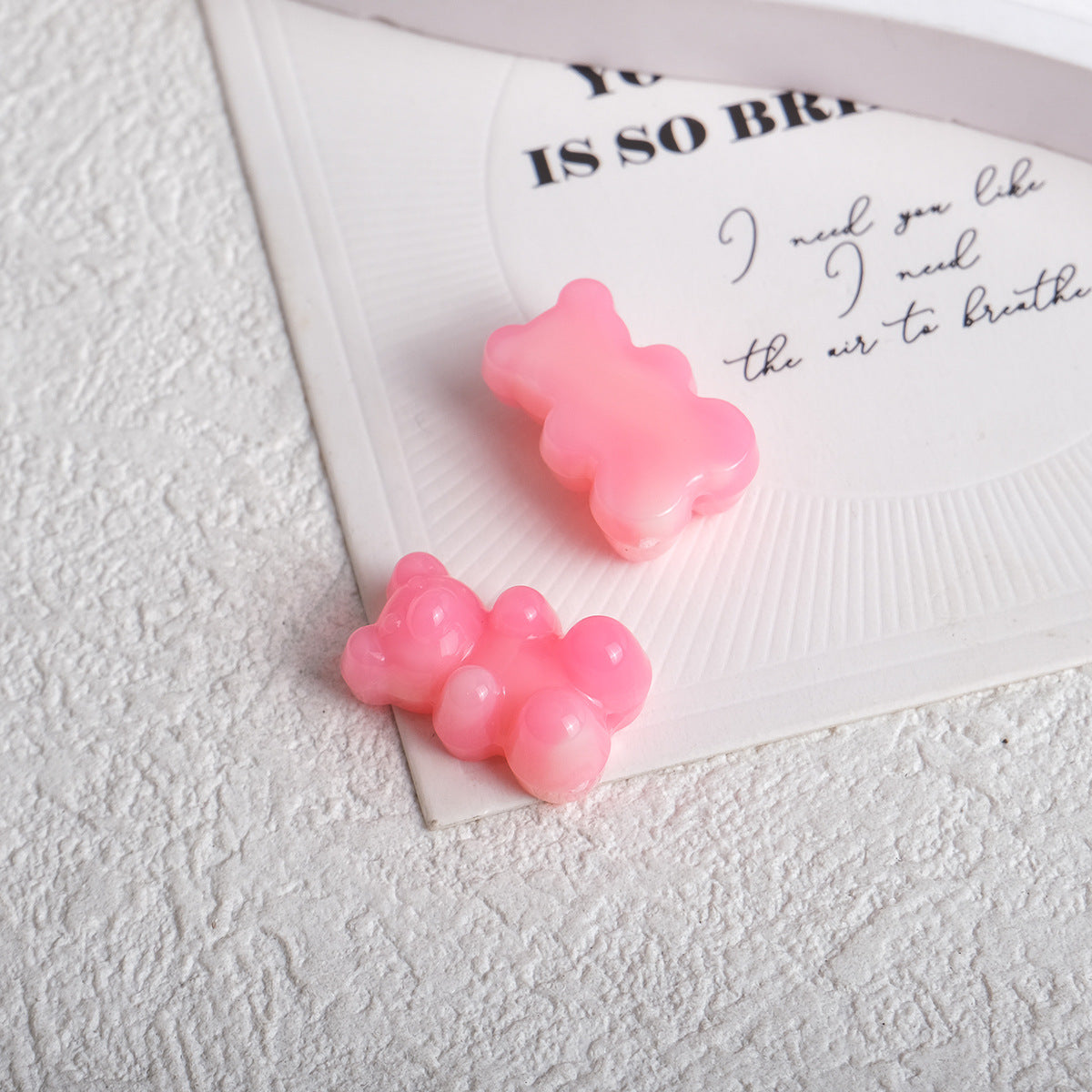 Gradient Teddy Bear Acrylic Beads 18mm Multicolor Glossy 250pcs 8