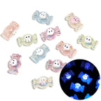 Glow In The Dark Bunny Candy Acrylic Beads 16x26mm Iridescent Plated 25pcs 5