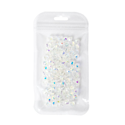 Electroplated Faceted Glass Beads 4-10mm Aurora AB Double-Sided Colors 4