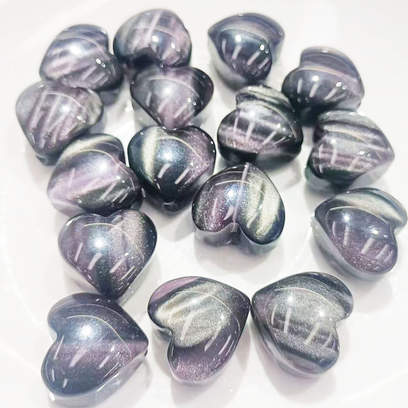 Fantasy Gradient Heart Resin Beads 20mm Pearlescent Purple Blue 20pcs 10