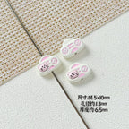 Kitten and Teddy Bear Metal Beads 14mm Hand Painted Alloy 10pcs 6