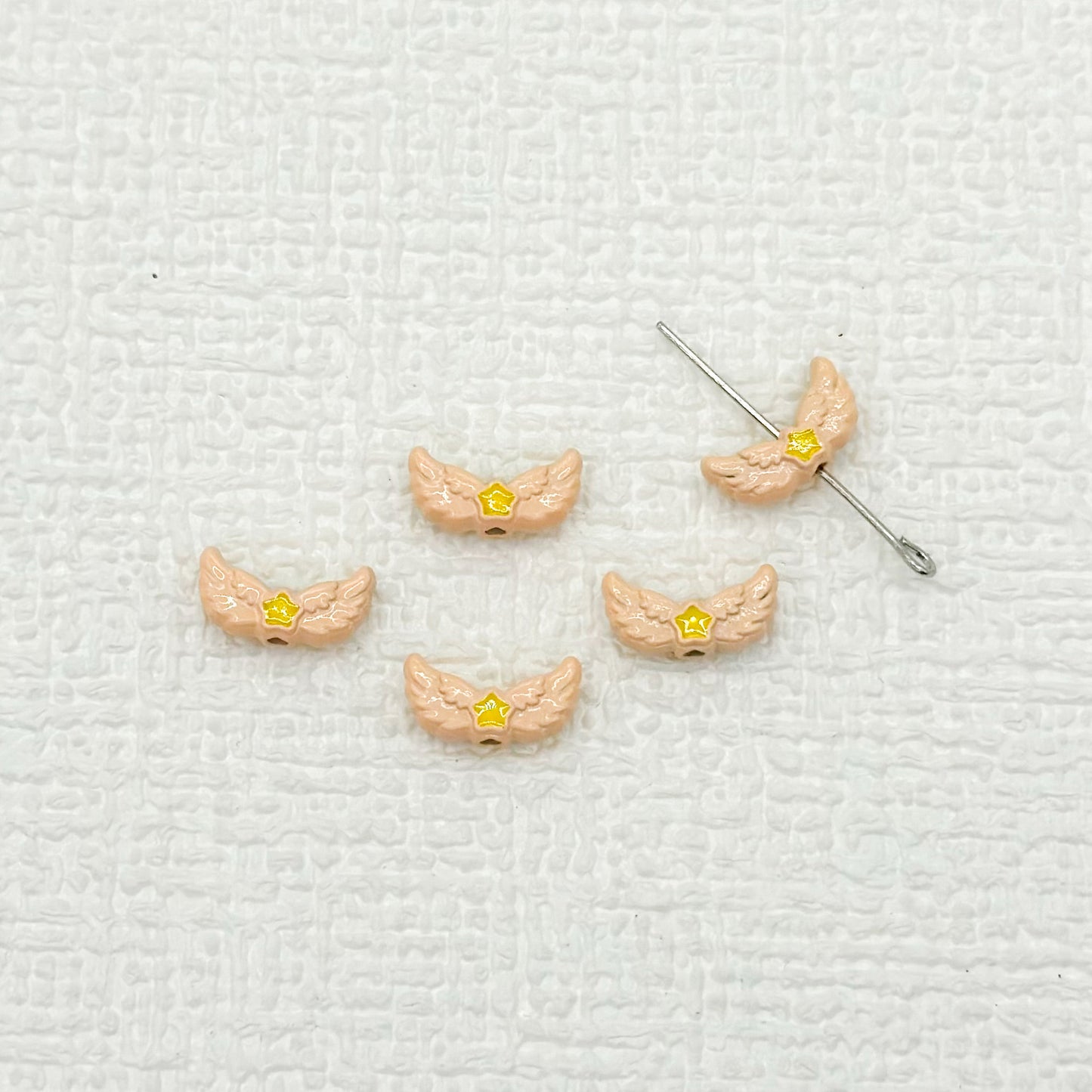 Angel Wing Metal Beads 14mm Painted Colorful Alloy 10pcs 9