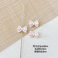 Bow Metal Beads 17mm Baking Painted Checkered Pattern 10pcs 4