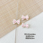 Bow Metal Beads 17mm Baking Painted Checkered Pattern 10pcs 4