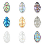 Czech Glass Leaves Glass Beads 7x11mm Electroplated 50pcs
