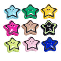 Colorful Smiley Star Acrylic Beads 22mm Glossy 10pcs 6