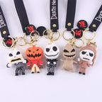 PVC Soft Halloween Pumpkin Man Keychain Colorful Spooky Charm