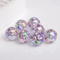 Transparent Plating Glitter Diamond Embedded Acrylic Beads 16mm 50pcs 7