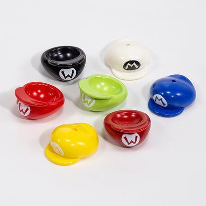 Painted Mario Hat Acrylic Beads 26mm Colorful 10pcs 6