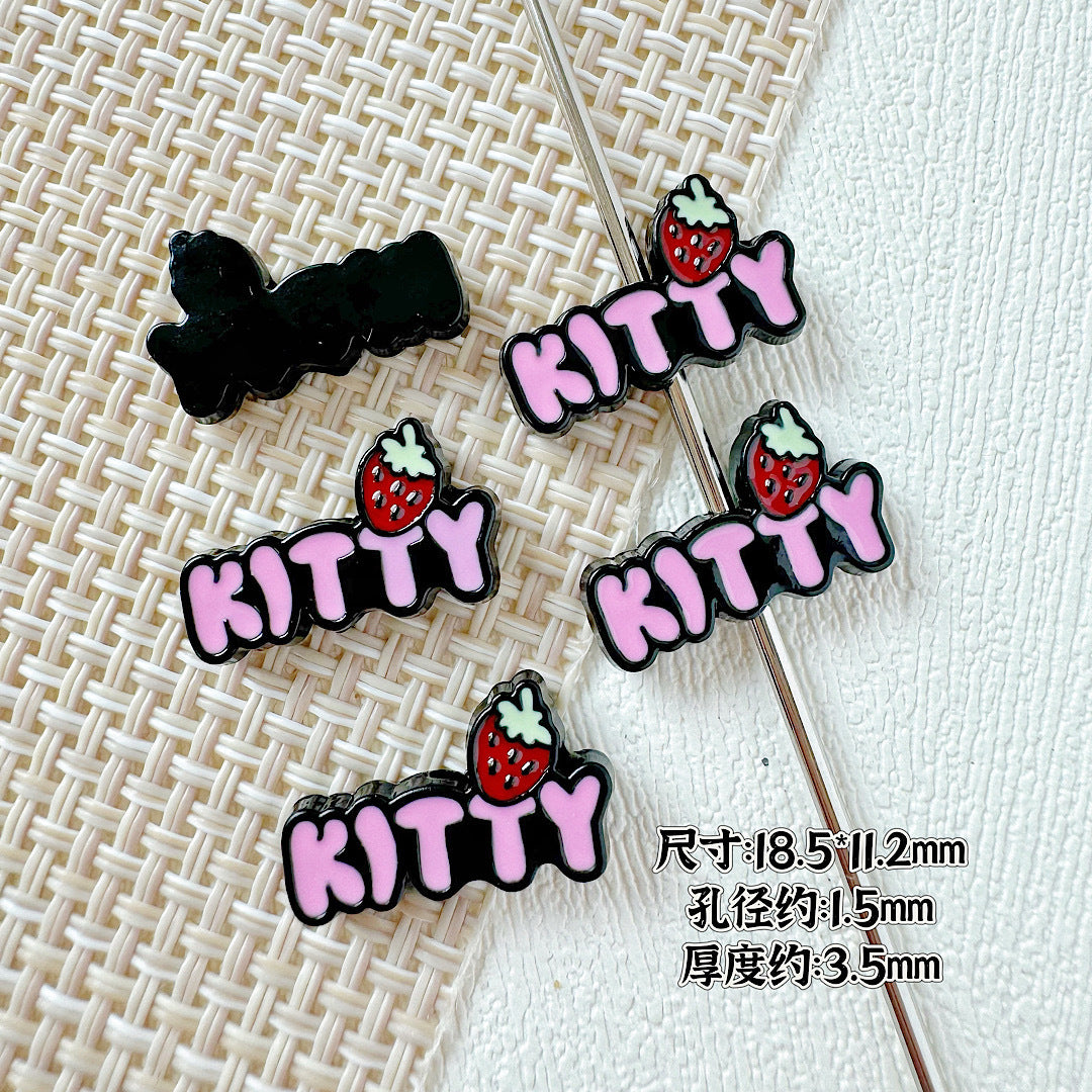Signboard Metal Beads Painted Sanrio Series Colorful 10pcs 14