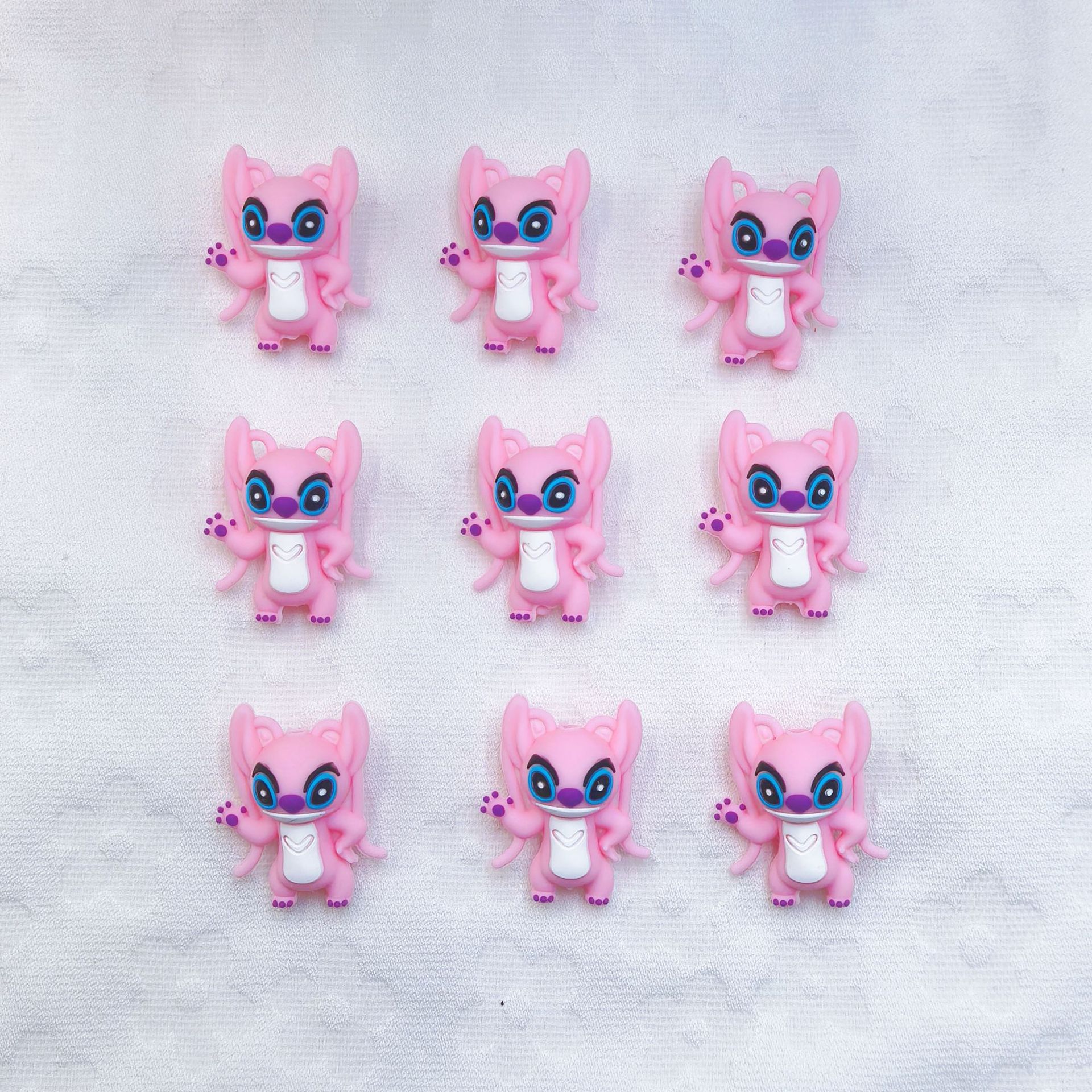 Silicone 3D Focal Beads Stitch Cat Pink Figure Design 20pcs 5