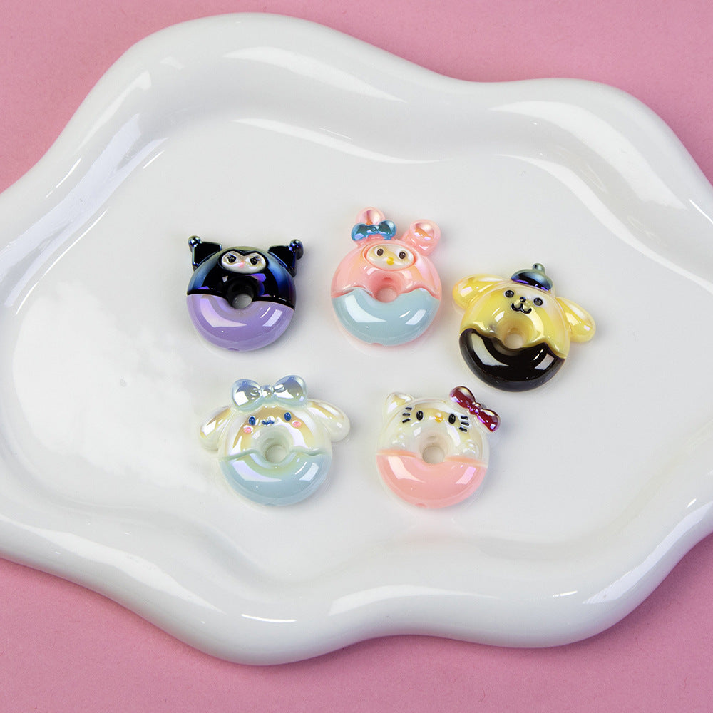 Sanrio Donut Series Resin Beads Playful Glossy Character Design 20pcs