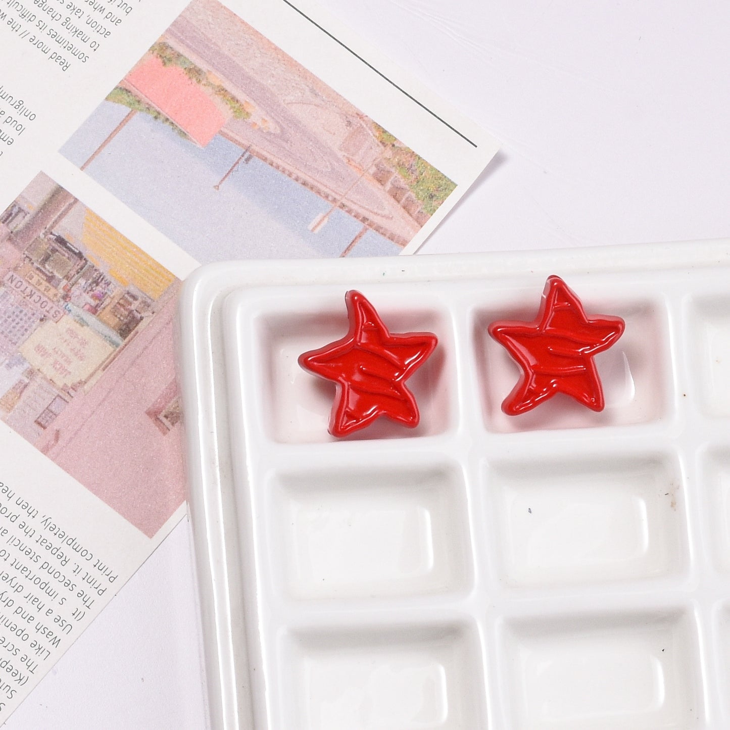 Colorful Recessed Star Acrylic Beads 17mm Mixed Colors 20pcs 8