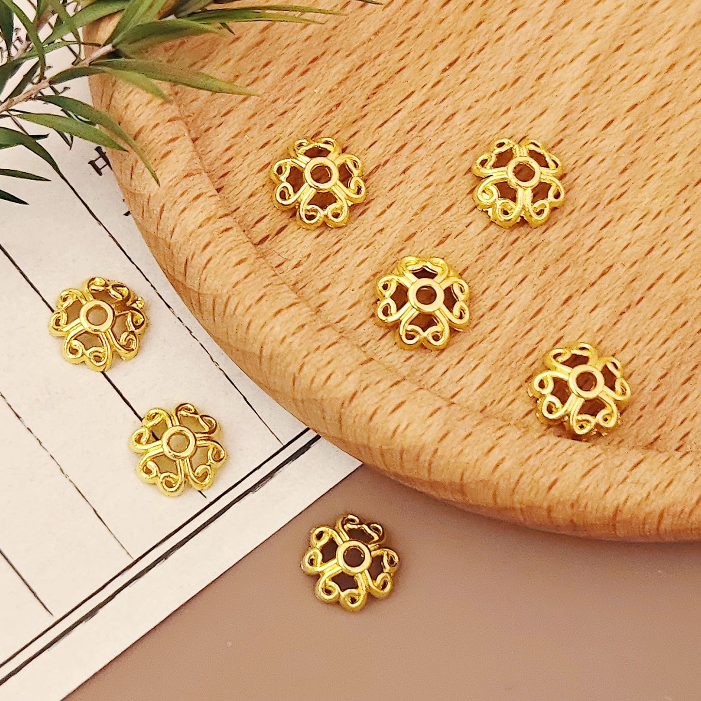 Alloy Heart Bead Caps 8mm Zinc Tibetan Spacer Beads 200pcs 4