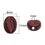 Transparent Coffee Bean Acrylic Beads 11x8mm Gold Highlights 30pcs 5