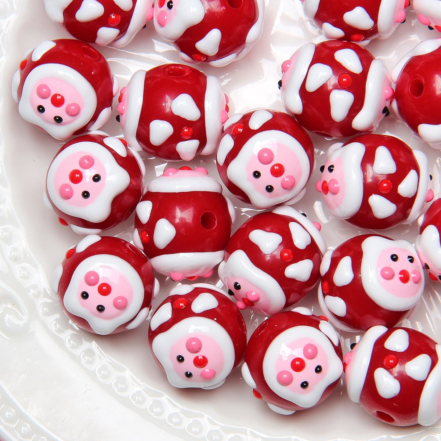Hand Painted Star Acrylic Beads 16mm Pastel Colors 10pcs 2
