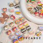 Hand Painted Square Acrylic Beads 12-14mm Colorful Enamel 10pcs 11