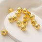 Brass Flower Engraved Metal Beads 10mm Matte Large Hole 50pcs 4