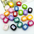 Painted Square Acrylic Beads 14mm Diamond Faceted Mixed Colors 10pcs 2