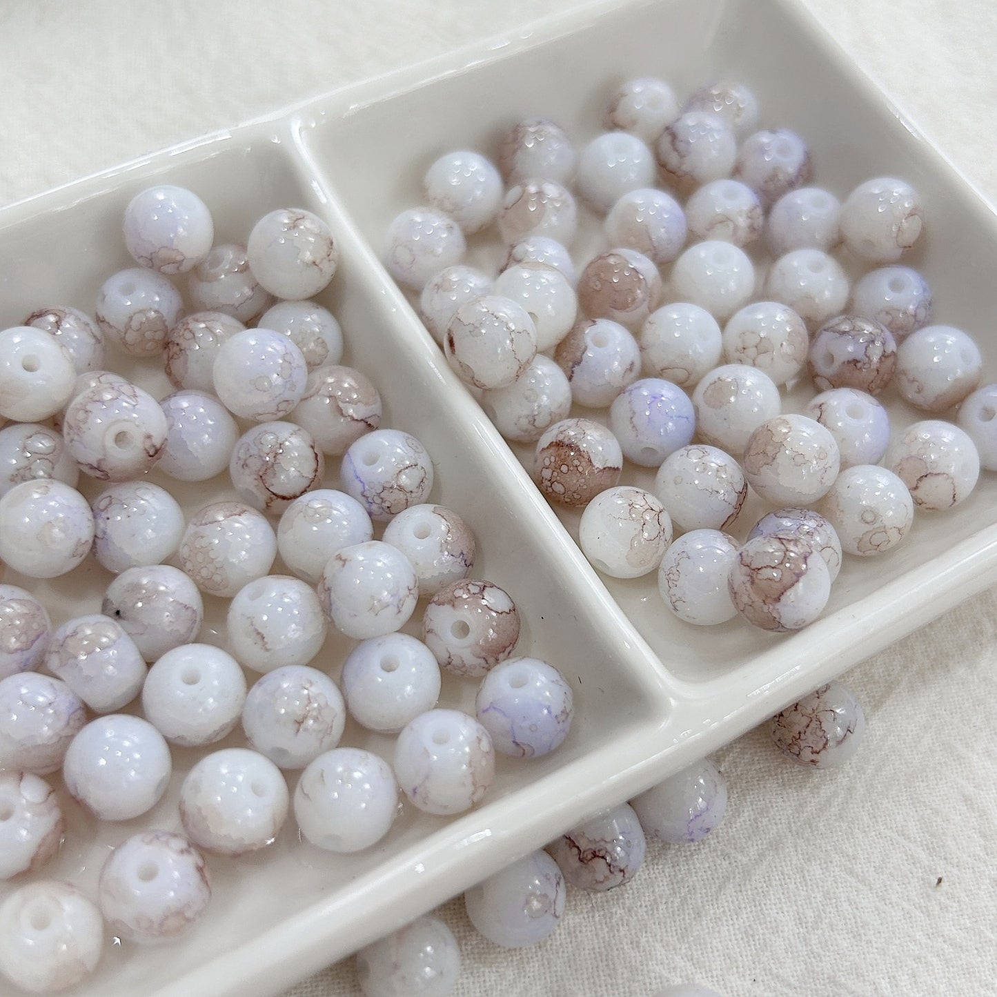 Czech Glass Beads Round 8mm Ink Painting Gradient Pastel 100pcs 13